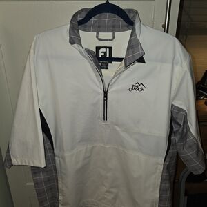 FootJoy Pine Canyon White & Gray Quarter-Zip Golf Pullover